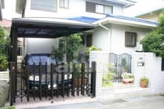 車庫リフォーム後 伸縮門扉ゲート