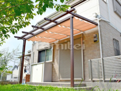 フル木製調テラス屋根 YKKAP サザンテラス パーゴラタイプ 1階用 F型フラット屋根