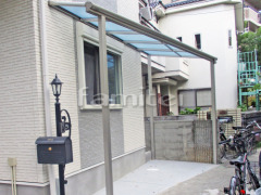 雨除け屋根 YKKAP ヴェクターテラス屋根(ベクター) 1階用 F型フラット屋根 特殊加工 斜めカット