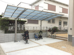 カーポート YKKAP レイナポートグラン 1台用(単棟) R型アール屋根 土間コンクリート