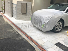 玄関アプローチ 床石貼り 乱形石 石英岩