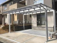 カーポート2台(ワイド) ツイン YKKAP エフルージュ FIRST フラット屋根