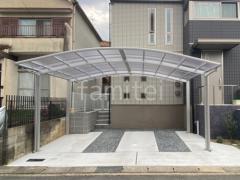 カーポート2台(ワイド) ツイン YKKAP アリュース アール屋根