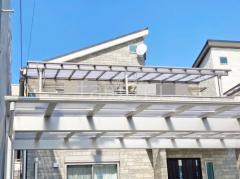 2階ベランダ屋根 連棟 LIXIL テラスVS F 積雪30cm対応 フラット屋根 スタンダード 壁付