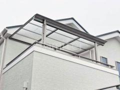 2階ベランダ屋根 三協アルミ シャルレ フラット屋根 スタンダード 壁付