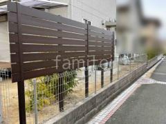 スチールメッシュ フェンス YKKAP イーネット3F型 スチール柱 境界・メッシュ 人工木・樹脂 フェンス(木調) F&F マイティウッド ベーシック極 高尺タイプ 目隠し 木調・ラティス 樹脂