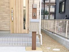機能門柱 照明あり LIXIL 木製調FW パターン2