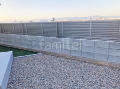 ブロック塀 (化粧ブロック) 太陽エコブロックス 普通CB アルミ形材 フェンス LIXIL AB YL3型 横ルーバー3 目隠し