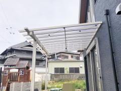 1階テラス屋根 (雨除け) YKKAP フル木製調 サザンテラス パーゴラタイプ フラット屋根 スタンダード 壁付