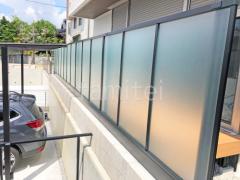 アルミ形材 フェンス LIXIL AB YT1型 採光パネル 2段柱 60角 上段のみ 目隠し 採光