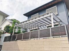 1階テラス屋根 (雨除け) YKKAP ソラリアF フラット屋根 スタンダード 壁付