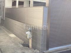 ブロック塀 (化粧ブロック) ユニソン ジャスティ アルミ形材 フェンス YKKAP シンプレオYL1型 横ルーバー 目隠し