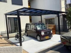 カーポート2台(ワイド) LIXIL ネスカ F 駐車場ガレージ床 土間コンクリート仕上 伸縮目地