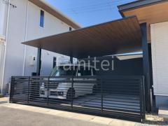 カーポート2台(ワイド) ツイン LIXIL 木製調 カーポートSC フラット屋根 吊り下げ屋根