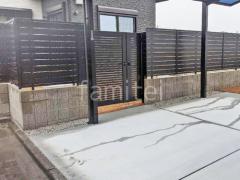 ブロック塀 (化粧ブロック) ユニソン リゲル アルミ形材 フェンス LIXIL AB YS3型 横スリット3 目隠し