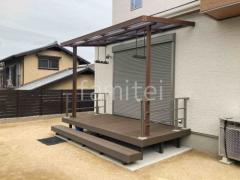 1階テラス屋根 (雨除け) LIXIL フル木製調 シュエット フラット屋根 スタンダード 壁付