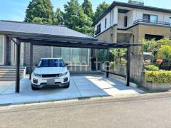 カーポート2台(ワイド) ツイン YKKAP エフルージュ FIRST フラット屋根