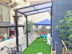 1階テラス屋根 (雨除け) YKKAP ソラリアF フラット屋根 スタンダード 壁付