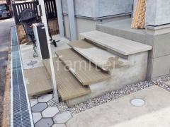玄関アプローチ 浮遊階段(蹴込み階段) 床平板敷き ユニソン ベガスネオ