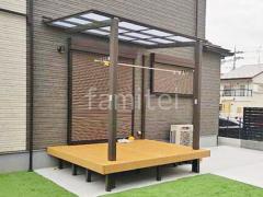 1階テラス屋根 (雨除け) LIXIL 独立式フーゴFテラス フラット屋根 独立式 スタンダード 人工木デッキ LIXIL 人工木 樹ら楽ステージ