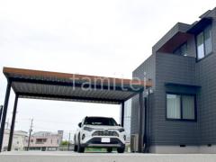 カーポート2台(ワイド) ツイン YKKAP 木製調 ジーポートPro 積雪30cm対応 フラット屋根 折板屋根