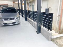アルミ形材 フェンス LIXIL AB YS3型 横スリット3 目隠し ブロック塀 (化粧ブロック) 太陽エコブロックス 普通CB