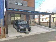カーポート3台 (横ワイド トリプル) YKKAP エフルージュ FIRST フラット屋根