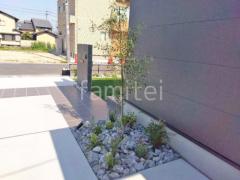 シンボルツリー オリーブ 常緑樹 植栽 ロックガーデン 栗石敷き
