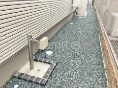 犬走り 防犯砂利敷き バラス砕石 防草シート加工
