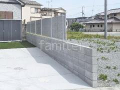 アルミ形材 フェンス LIXIL AB YL3型 横ルーバー3 目隠し ブロック塀 (化粧ブロック) 太陽エコブロックス 普通CB