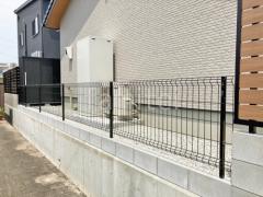 スチールメッシュ フェンス YKKAP イーネット3F型 スチール柱 境界・メッシュ ブロック塀 (化粧ブロック) 太陽エコブロックス 普通CB