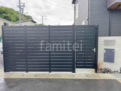 片開き 門扉 F&F マイティフィット門扉 (内開き) 人工木・樹脂 フェンス(木調) F&F マイティウッド デコll 高尺タイプ 目隠し 木調・ラティス 樹脂