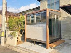 ガーデンサンルーム 三協アルミ 木製調 ハピーナリラ フラット屋根