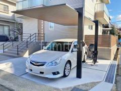 カーポート1台 (単棟) LIXIL 木製調 カーポートSC フラット屋根 吊り下げ屋根