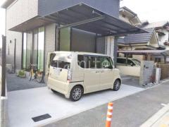 カーポート1台 (単棟) 三協アルミ ニューマイリッシュ 逆勾配 フラット屋根 前下がり屋根
